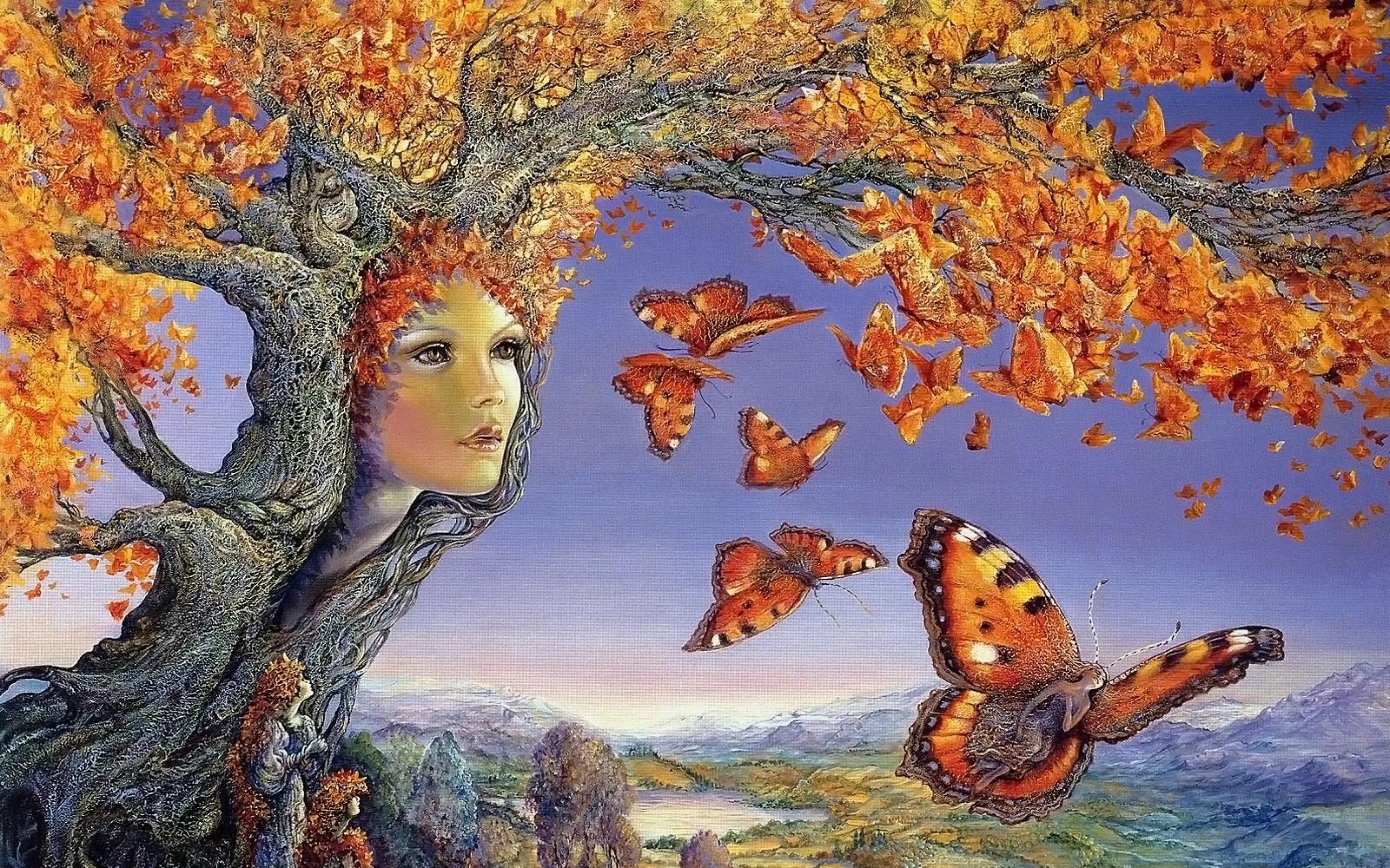 Времена художественное произведение. Картины Жозефины Уолл дерево жизни.