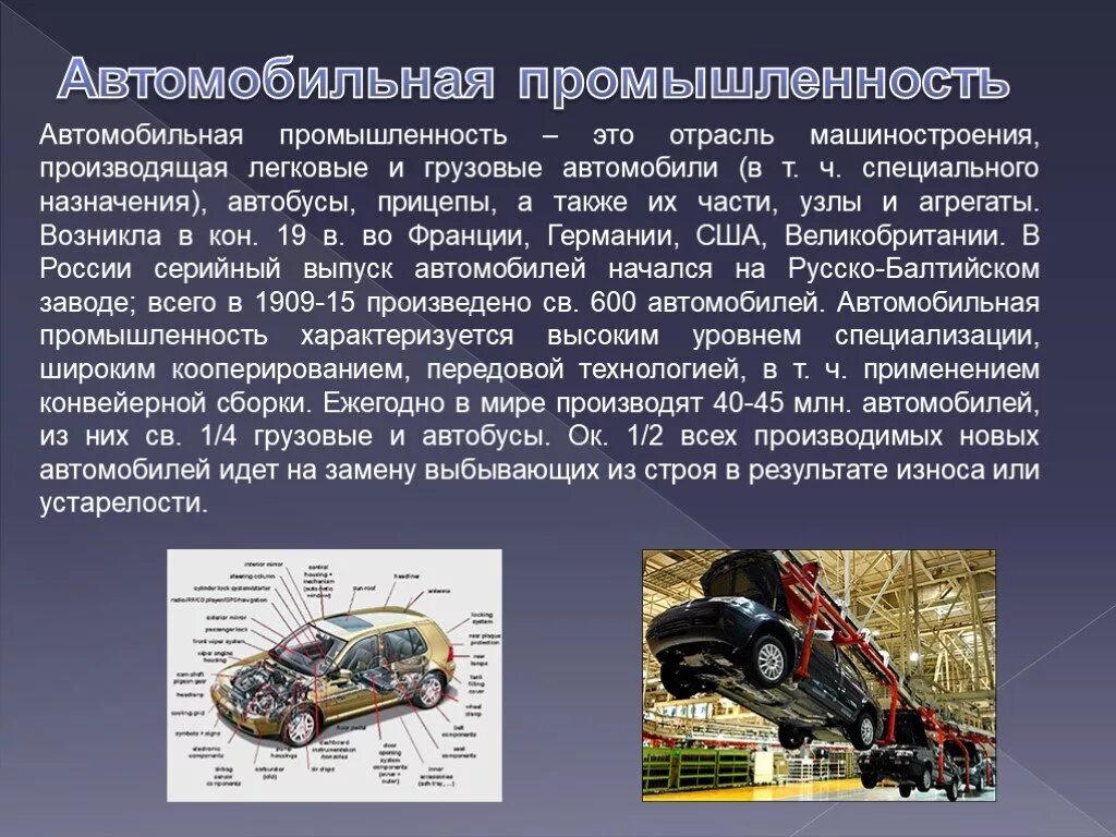 Автомобильная промышленность страны. Автомобильная промышленность. Автомобилестроение презентация. Отрасли автомобилестроения. Мировая автомобильная промышленность.