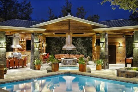 well-equipped pool pavillion include a spa pool beside the main pool, a foo...