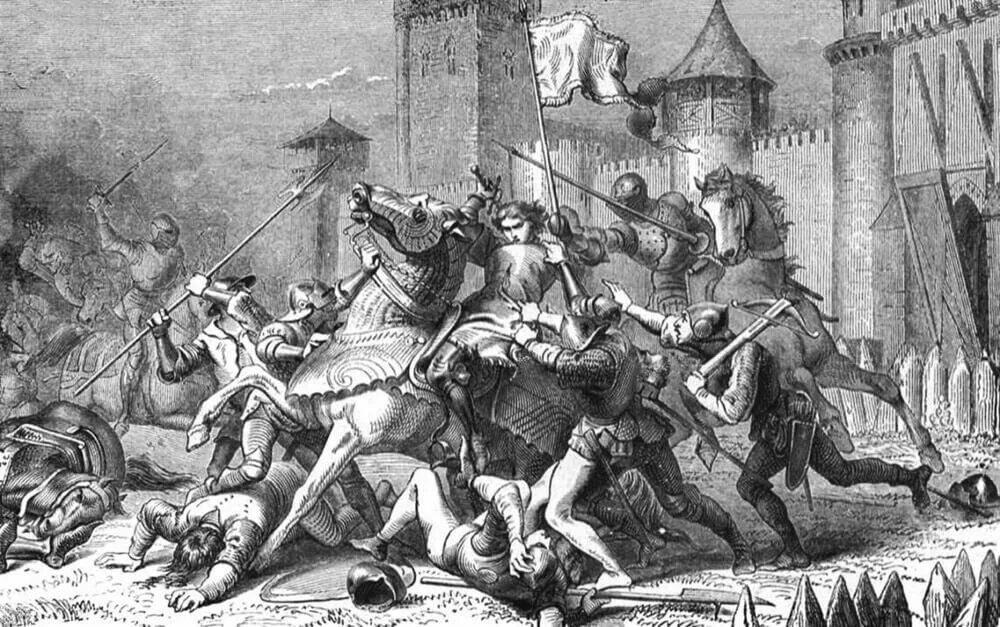 знамя жанны дарк. жанна д'арк взятие в плен. осада орлеана 1429. освобожден жанной дарк. жанна д арк и карл vii.