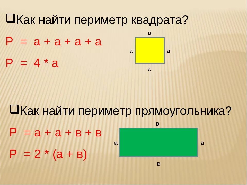 Периметр правило 3. Как считать периметр прямоугольника. Правило нахождения периметра прямоугольника. Как узнать периметр 2 класс. Формула нахождения периметра квадрата 2 класс.