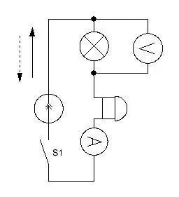 Источник тока лампочка звонок два ключа схема