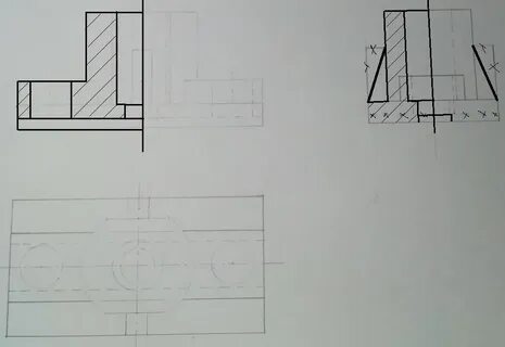 Построить на виде слева разрез