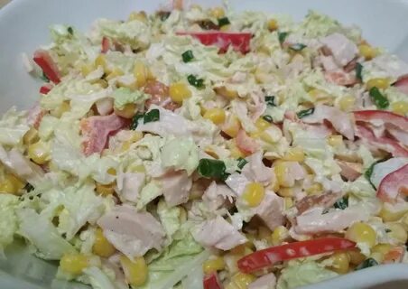 Рецепт салата пекинская капуста кукуруза колбаса