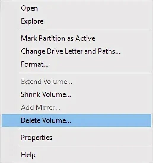 Delete volume. Delete volume