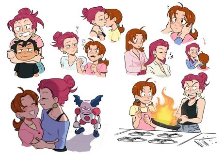 pokémon, jessie, delia ketchum, art, ship, ash ketchum, lesbian, yamujiburo...