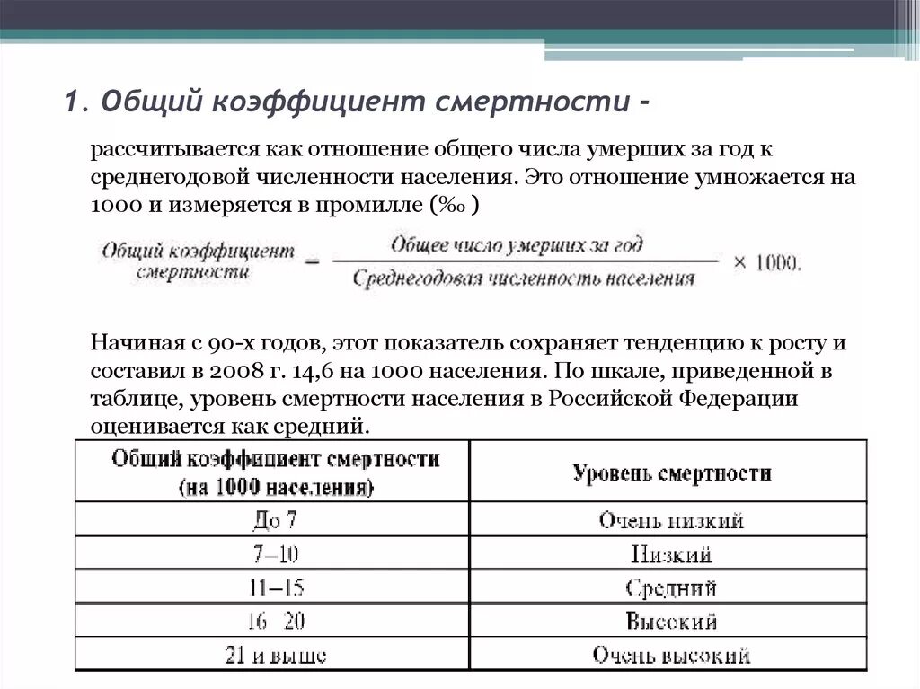 Методика расчетов данных показателей. Общий показатель коэффициента смертности формула. Как вычислить показатель общей смертности. Как рассчитать показатель общей смертности. Формула расчета смертности на 1000 населения.