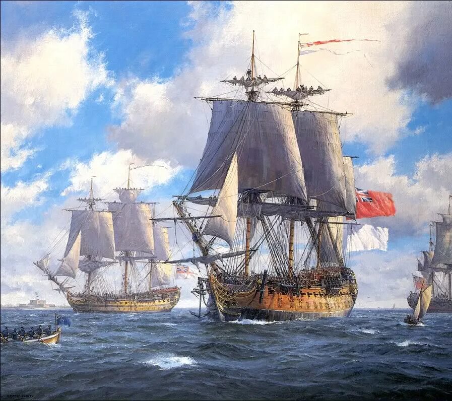 HMS Bellona 1760. HMS Bellona 1760 корабль. Geoff Hunt. Парусные корабли.. Беллона корабль.