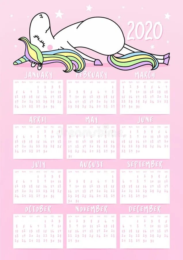 Распечатать календарь на 2025 год милый Free Vector 2018 calendar