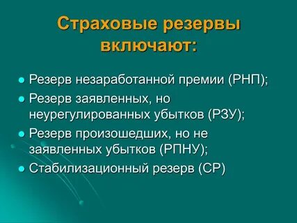 Резервы премий