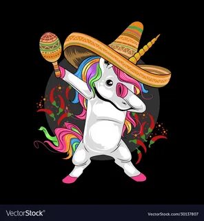 Unicorn mexican hat cinco de mayo artwork Vector Image