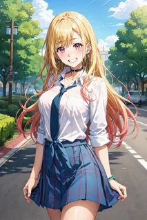 masterpiece, best quality, highres, kitagawa marin, 1girl, blonde hair, lon...