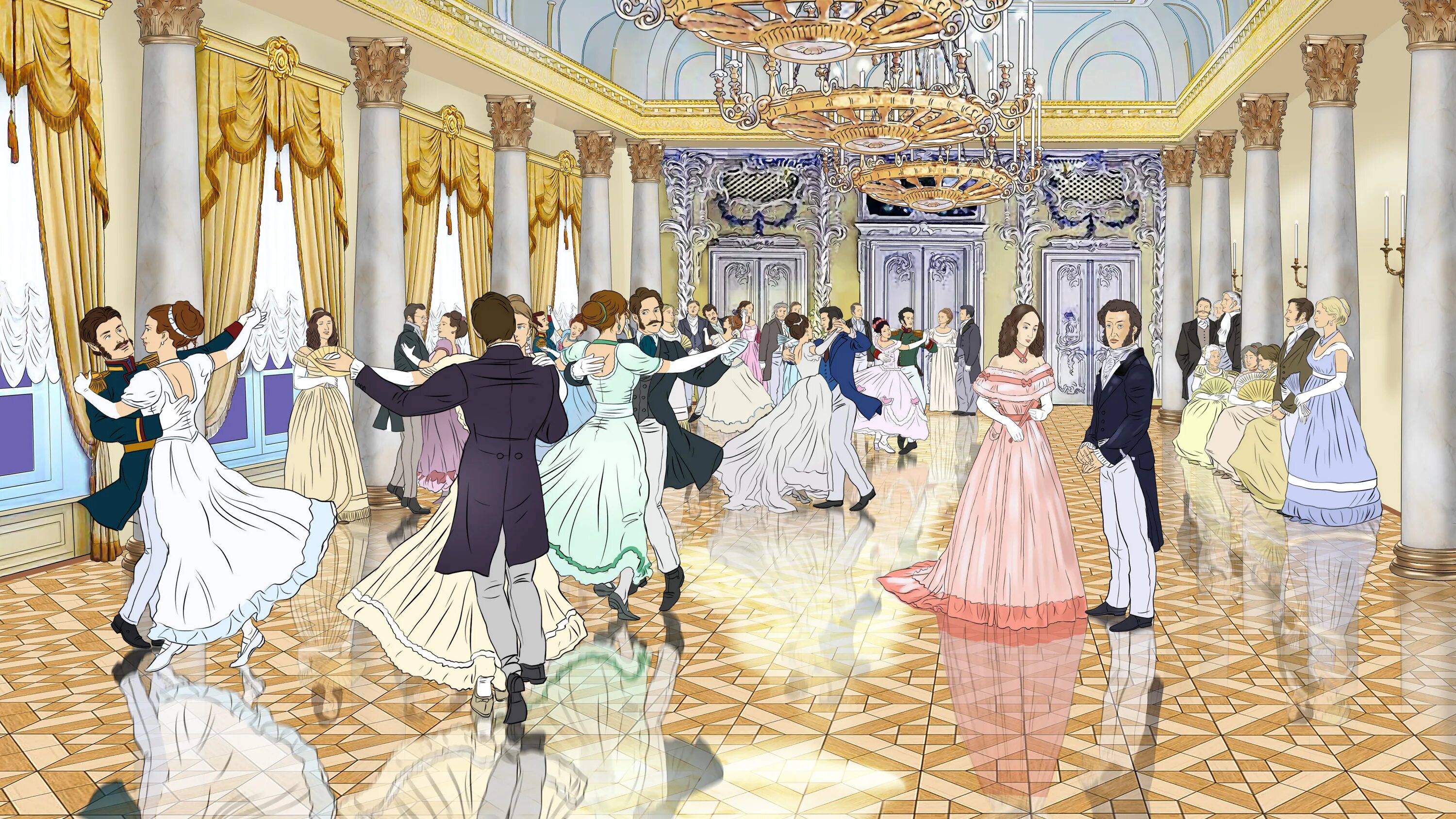 Пушкинский бал 19 век. Бал во Дворце. Еще раз перечитайте эпизод бал