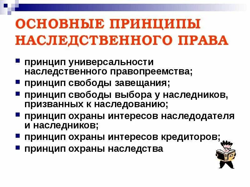 Общие положения наследственного. Принципы наследования по закону.