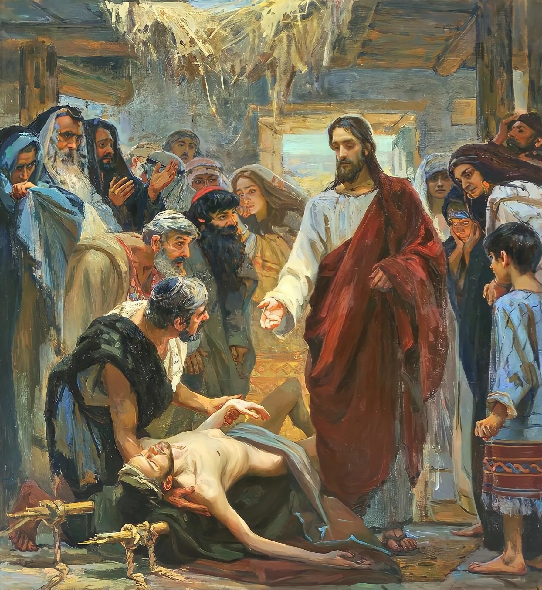 Исцеление пришло. Иисус исцеляет расслабленного в Капернауме. Исцеление расслабленного в Капернауме в живописи. Бруни исцеление расслабленного Евангелие.