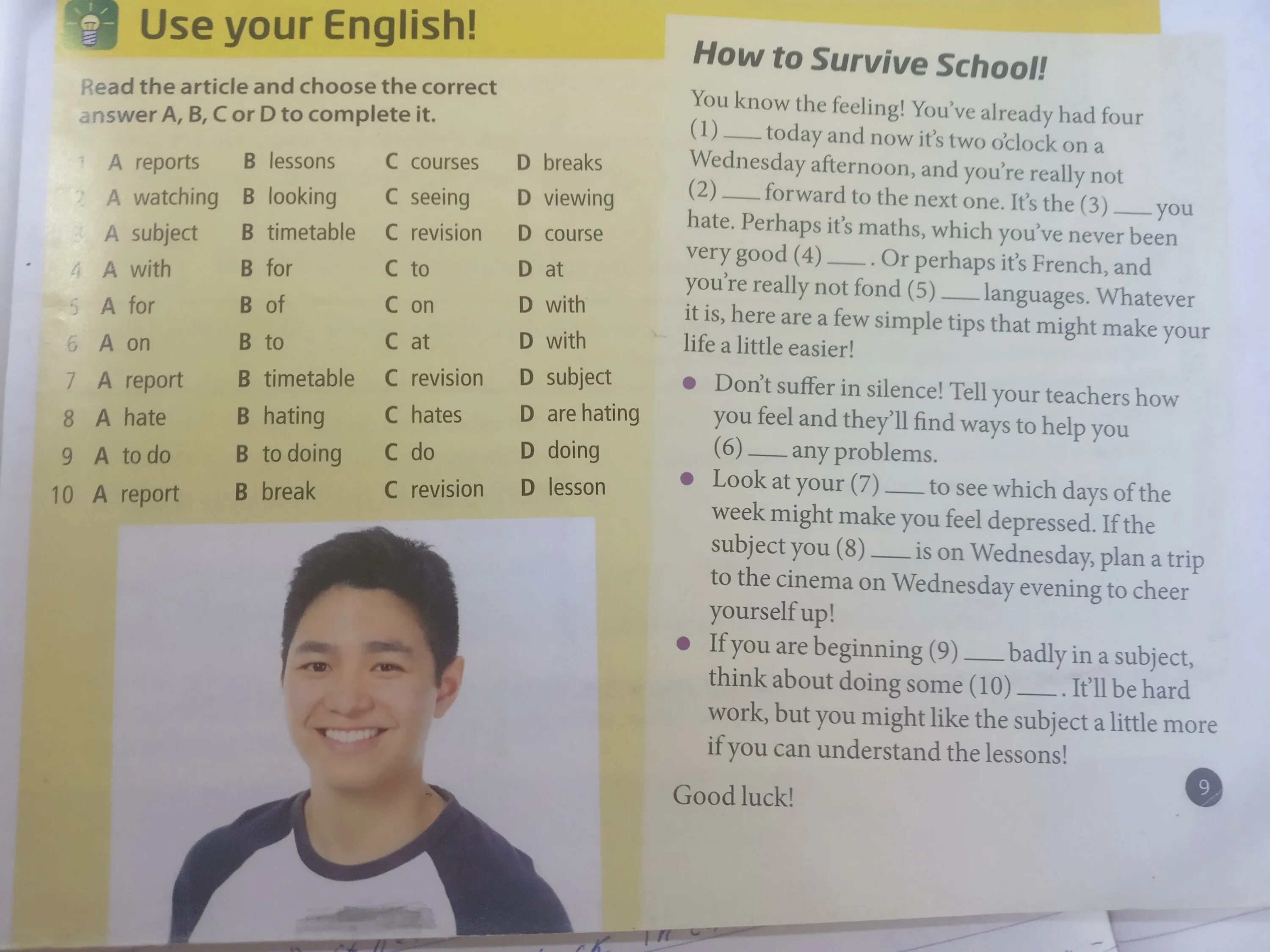 Read the article. Read the article and choose the correct answer. Correct answer. Read about School commute choose the correct answer a, b or c. Choose the best answer to complete