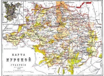 Курская губерния карта уездов