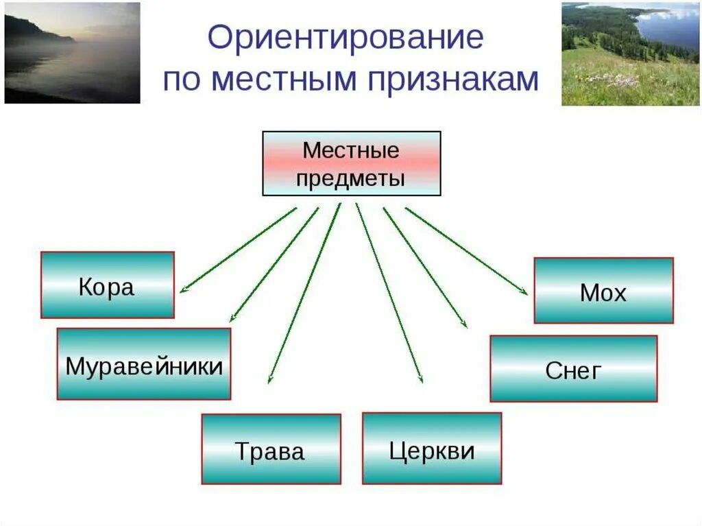 Ориентированы и т д. Ориентирование по местным признакам. Способы ориентирования по местным предметам. Ориентация по местным предметам. Ориентировагиеипо местным ппедметам.