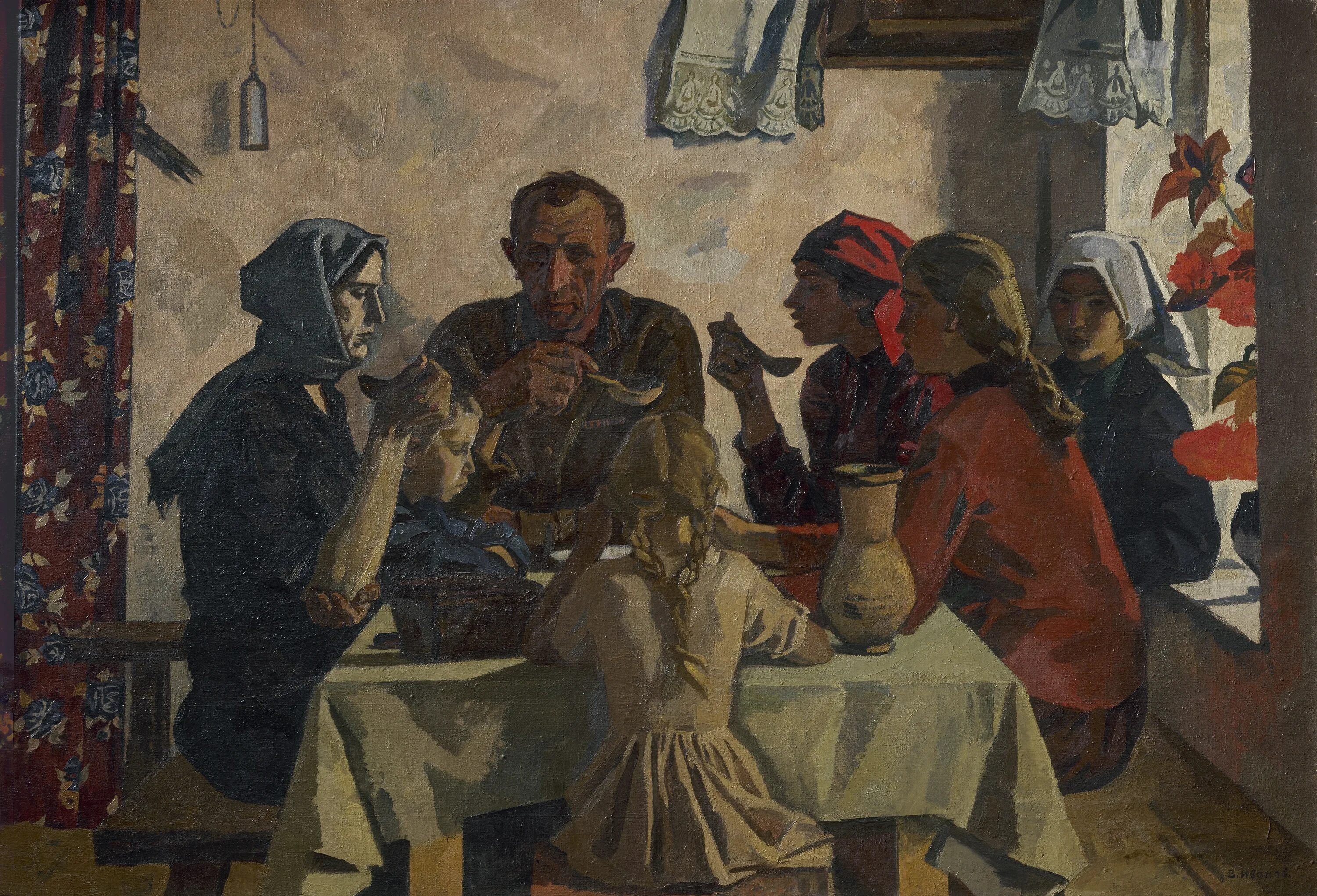 Семья фрагмент. Виктор иванов семья 1945. живописец виктор иванов. иванов виктор иванович картины. виктор иванов художник семья.