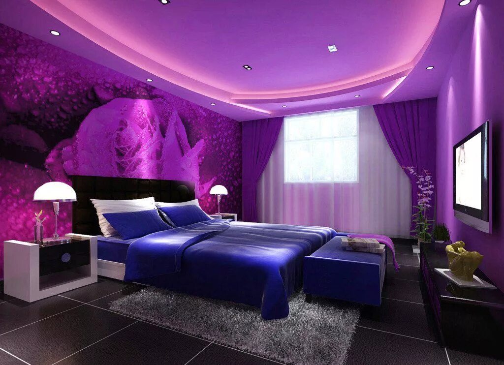 Выделение фиолетового цвета. Спальня в фиолетовом цвете. Сиреневая спальня. Спальня в сиреневом стиле. Спальня в фиолетовых тонах.