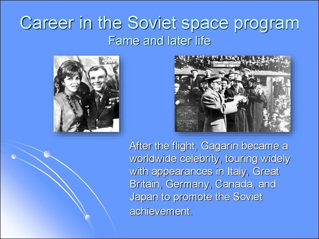 Гагарин презентация по английскому.