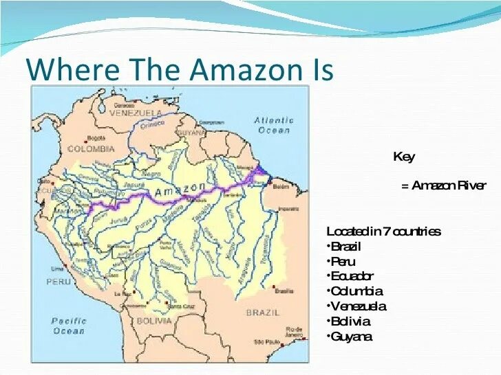 Река Амазонка на карте Южной Америки. Границы бассейна реки Амазонка на карте. Бассейн реки Амазонка на карте.