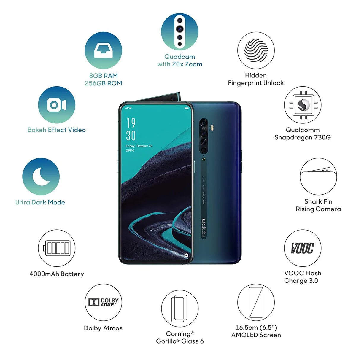 Oppo Reno 2 8/256gb. Reno Oppo 256. Oppo-Reno-2 Blue. Смартфон Oppo Reno Azure Ocean.