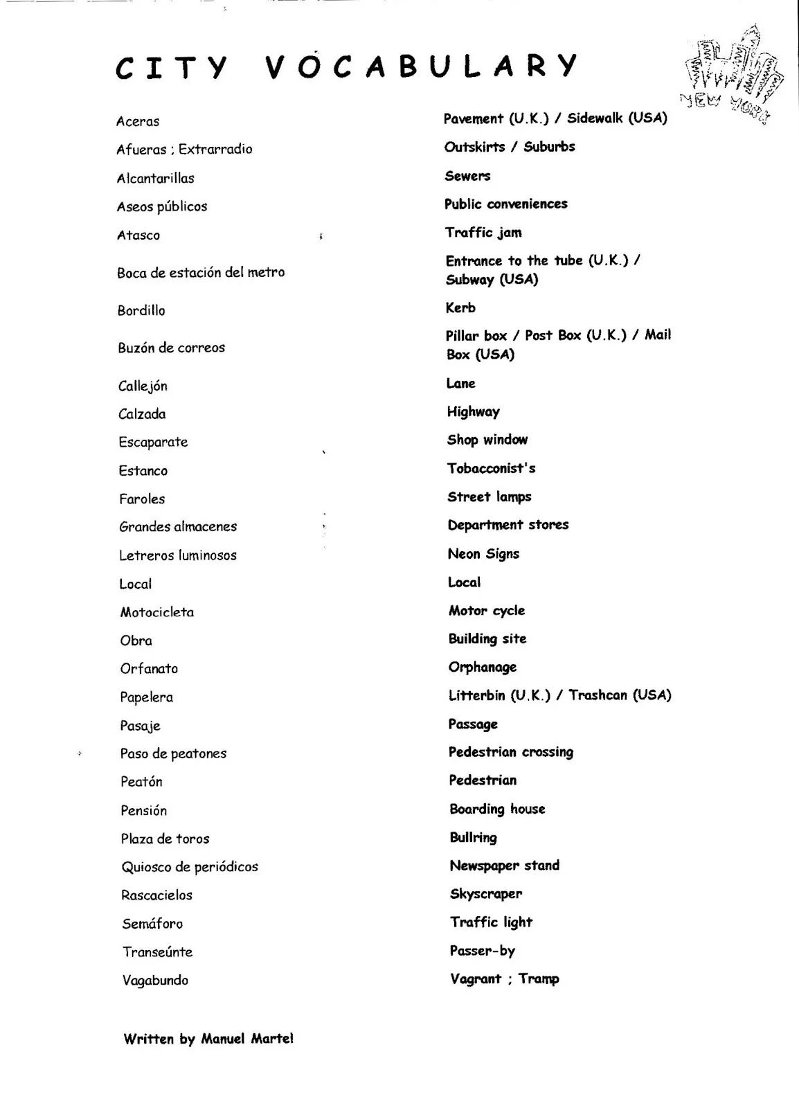 Перевод Intermediate Crus. Vocabulary level