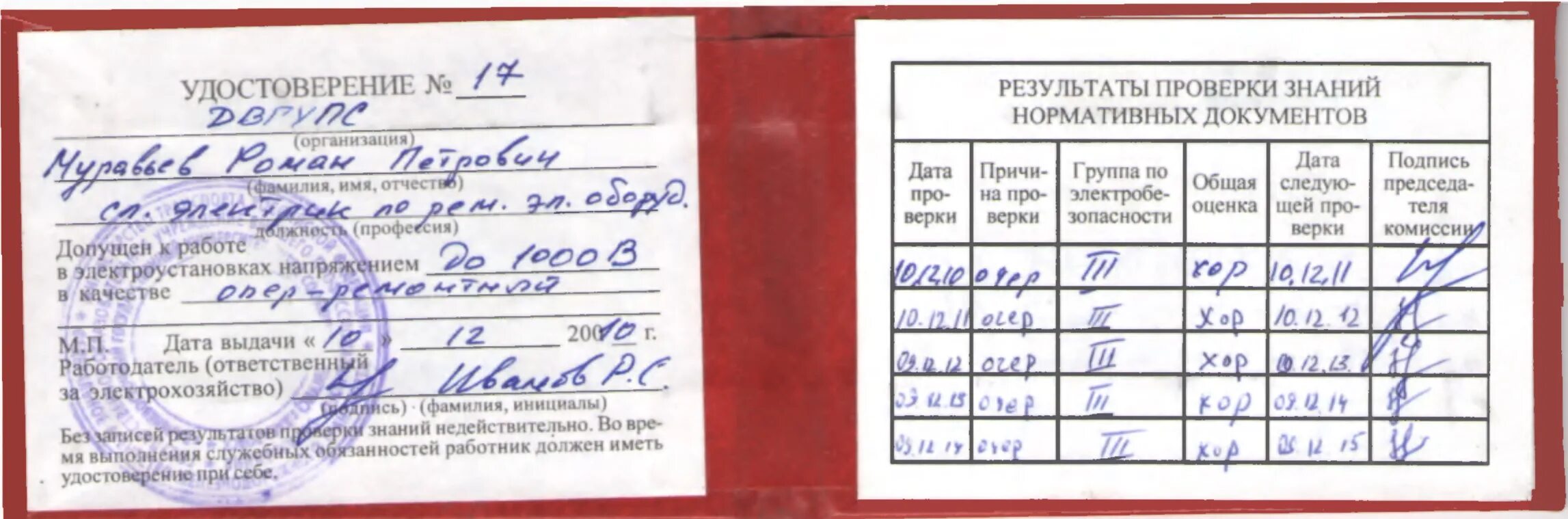 Ii группа до 1000 в. Допуск электрика 4 группы электробезопасности. Допуск 3 разряд электробезопасности.