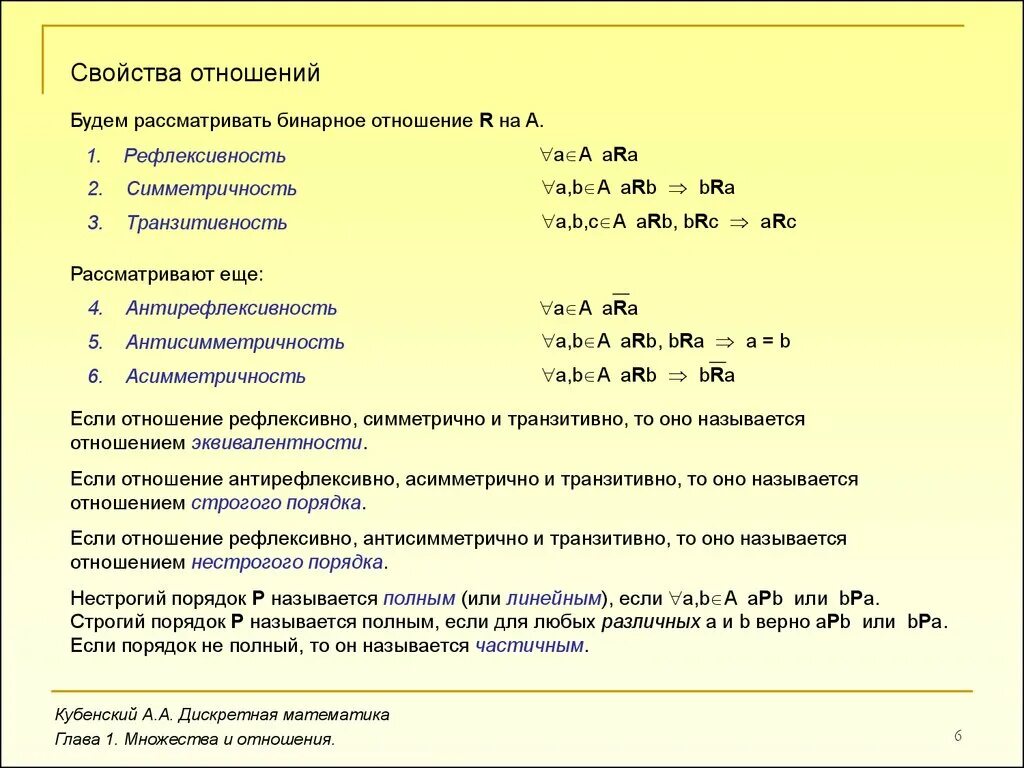 Свойства отношений дискретная математика. Свойство полноты дискретная математика. Дискретная математика последовательность операций. Бинарные отношения множеств дискретная математика.