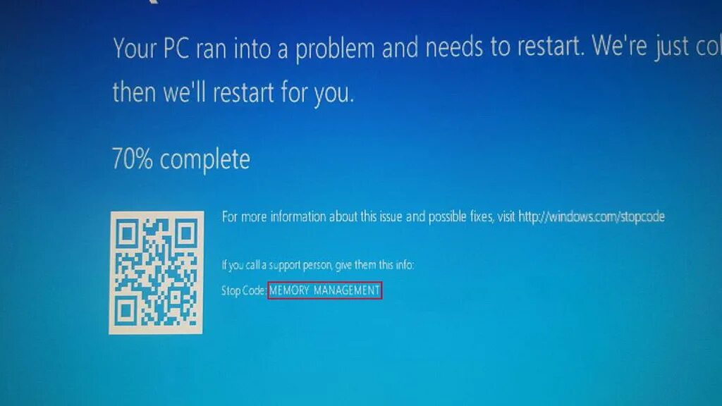 Ошибка Мемори менеджмент виндовс 10. Синий экран смерти Windows 10 Memory. Синий экран виндовс 10 Memory_Management. Синий экран Memory Management Windows 10. Memory management windows 10 исправляем