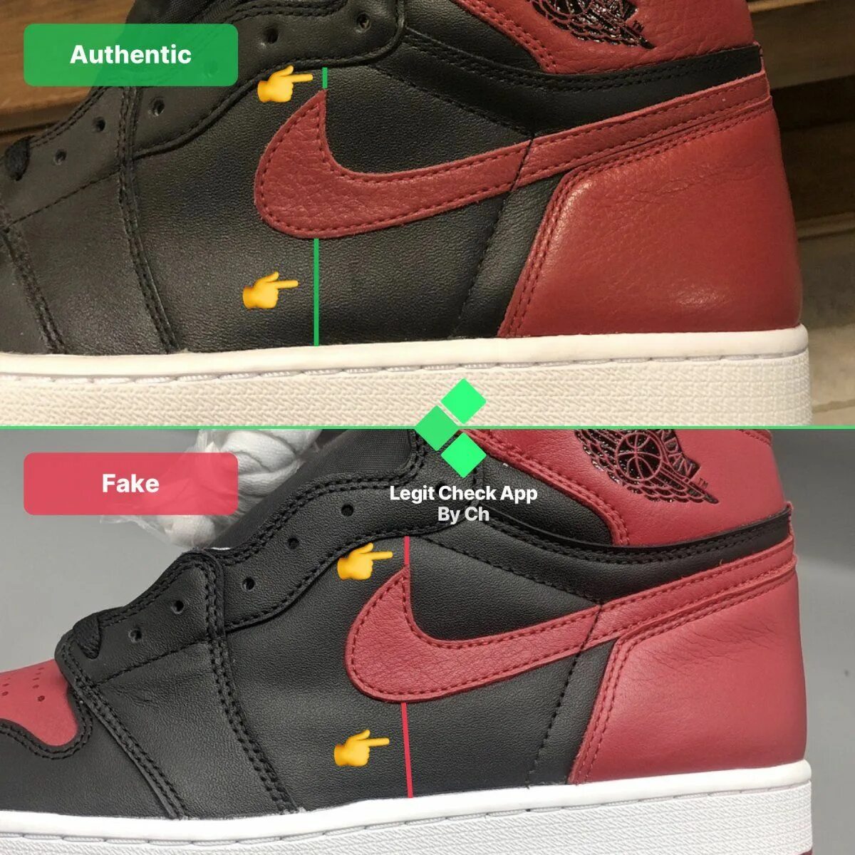 Nike Air Jordan 1 fake vs Original. Nike Air Jordan 1 banned bred. Паленые Jordan 1.