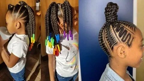 Trendy Braided Hairstyle  Kids Natural Hair Tutorial 