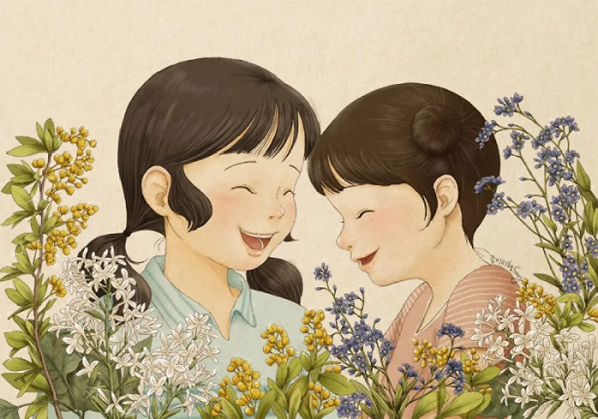 Sister art. Иллюстрации корейских художников. Корейские иллюстрации милые. Иллюстрации корейская художница. Детские иллюстрации корейские.