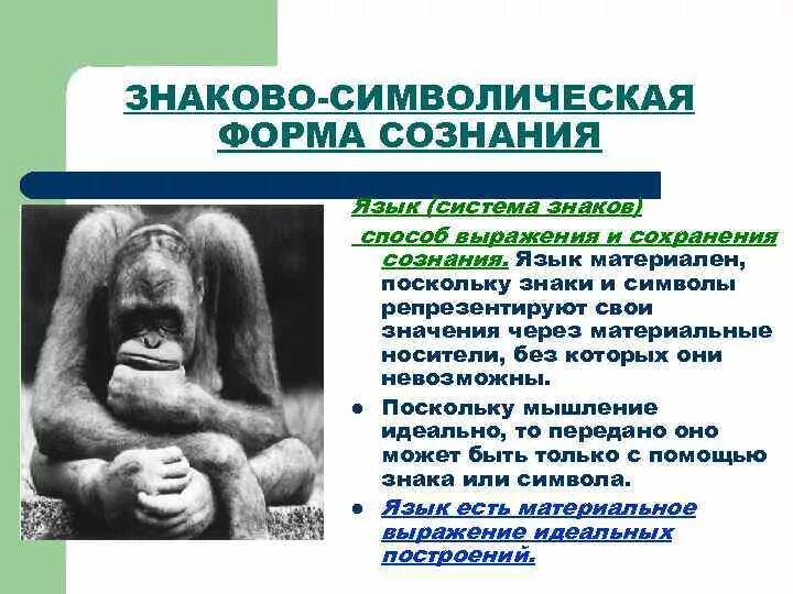 Развитие знаково-символической функции сознания. Сознание и язык в философии презентация. Знаковые формы сознания. Эволюция сознания человека. Функции человеческого сознания