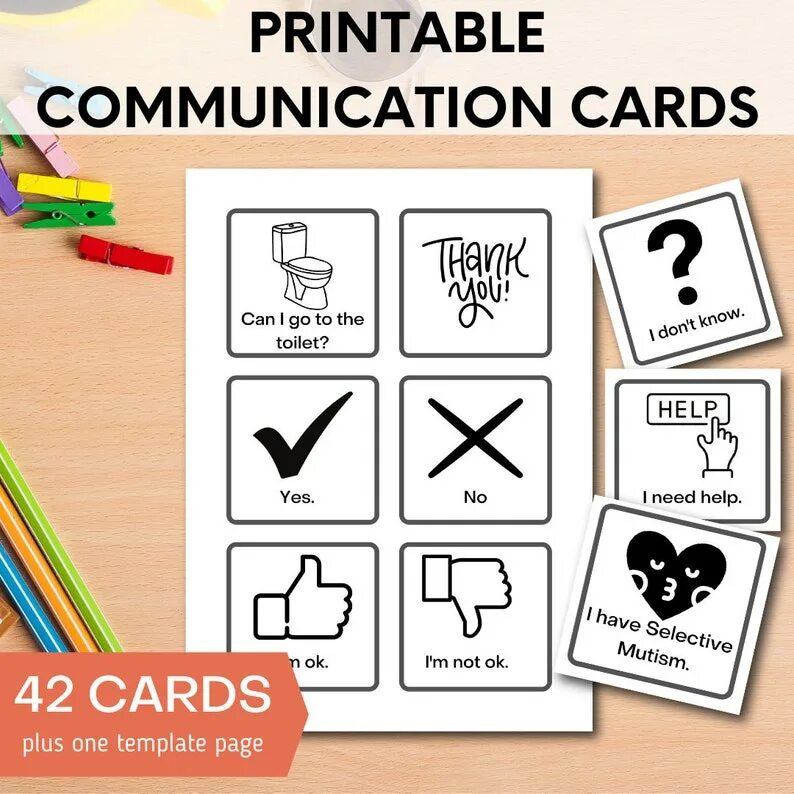 Non printable. Communication Cards. Communicating Cards. Communicators Card. Nonverbal communication Worksheets speaking.
