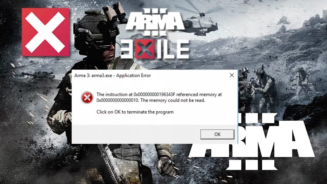 Арма 3 ошибка. Арма 3 Exile. Арма 3 ошибка 0x00000035 -. Arma3_x64.exe системная ошибка. Ошибка памяти 3