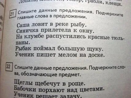 Предложение для записи 1 класс