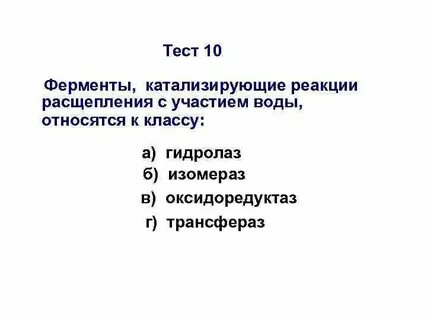 Ферменты тест биология