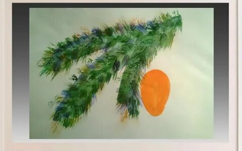 Как нарисовать еловую ветку красками