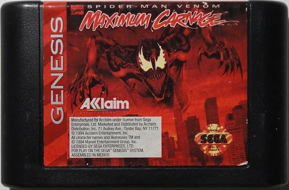 Total carnage. Maximum Carnage на Sega картридж. Maximum Carnage Sega русская версия картридж. Spider-man and Venom maximum Carnage Sega. Сега картридж человек паук.