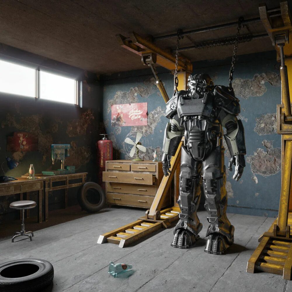 Фоллаут мастерские. Мастерская фоллаут. Fallout models. Fallout Art Workshop. Fallout Scary powerarmor.