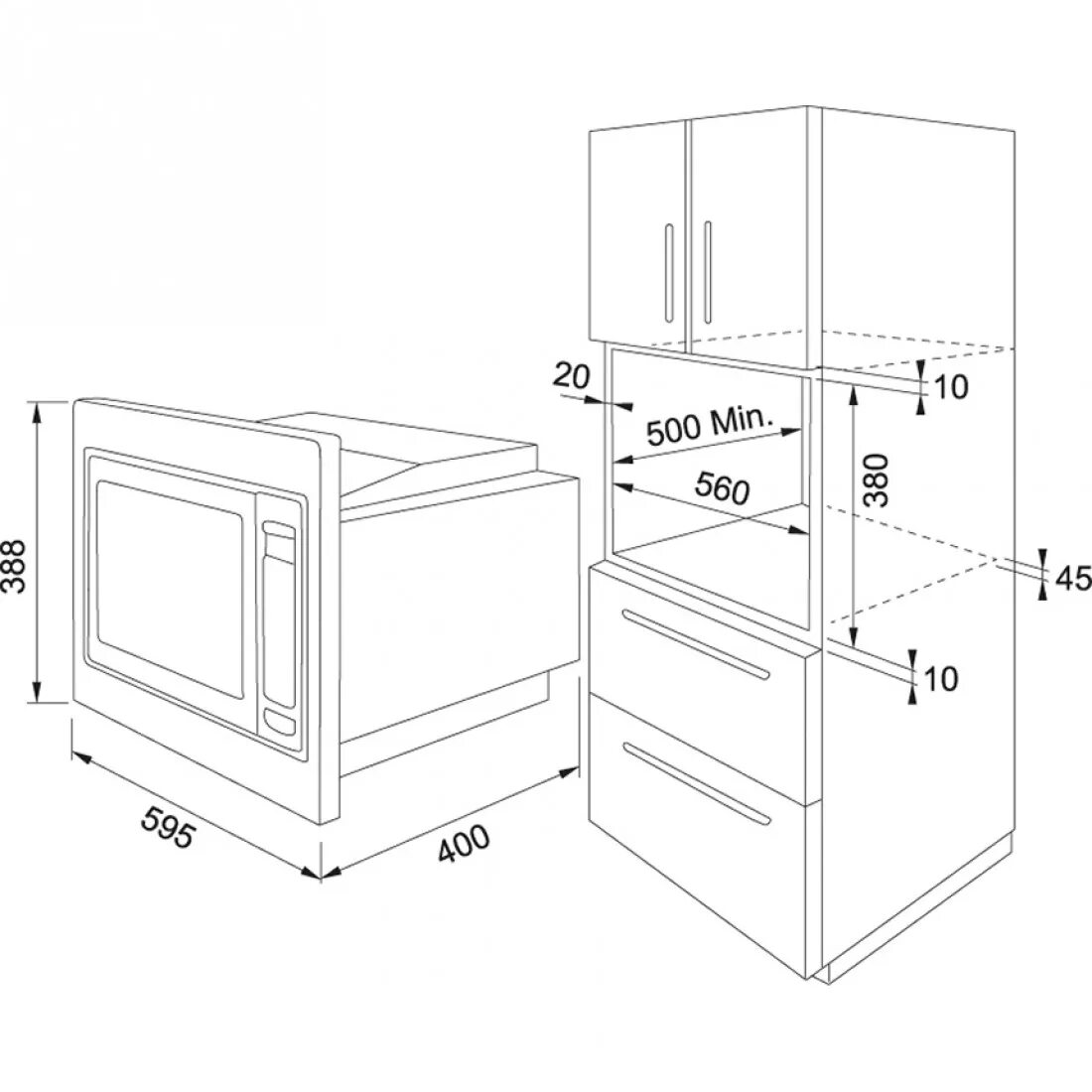Шкаф для микроволновки размеры. Franke FMW 250 SM G XS. Микроволновая печь встраиваемая габариты 595х335х347мм. Встраиваемая микроволновая печь габариты встраивания. Встраиваемые микроволновая печь Franke.