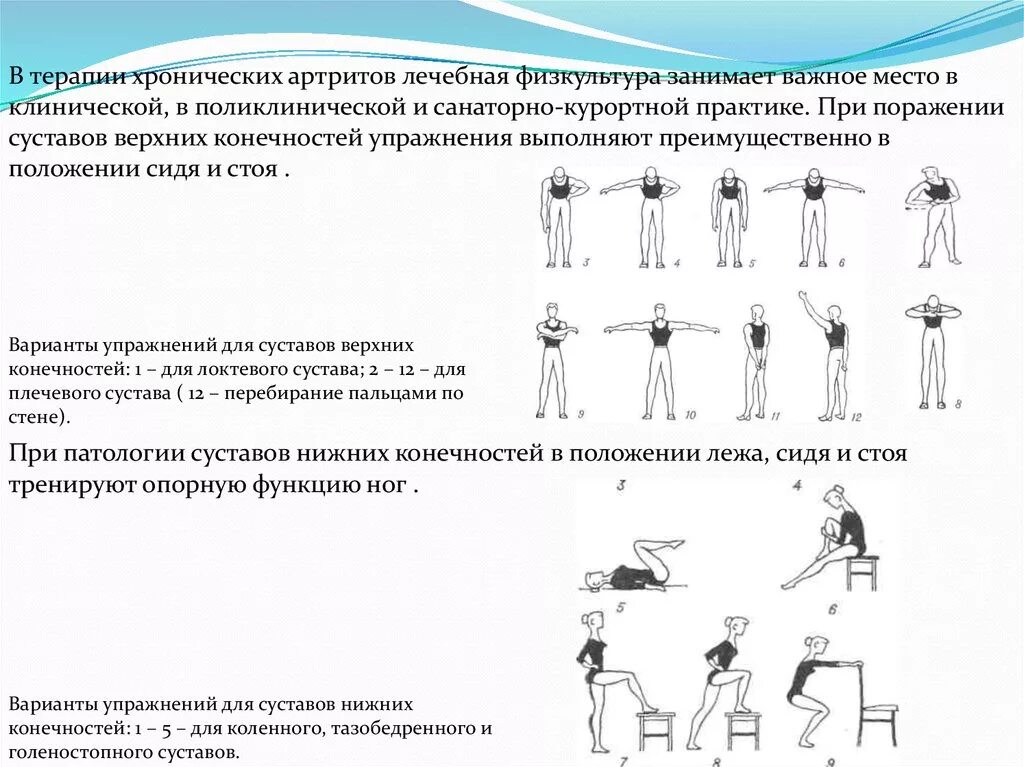 Упражнения при нейропатии. Комплекс упражнений при заболеваниях и травмах верхних конечностей. Суставная гимнастика для верхних конечностей и плечевого пояса. Ревматоидный артрит ЛФК комплекс упражнений. Упражнения для верхних конечностей конечностей ЛФК.