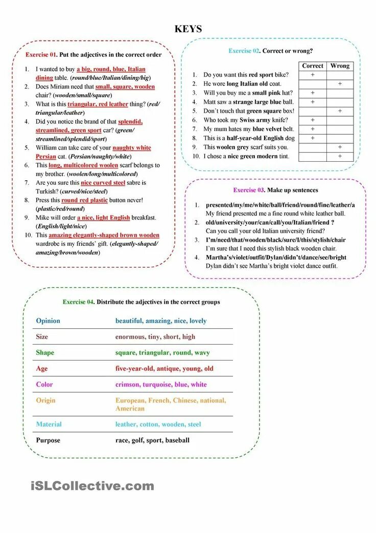 Порядок прилагательных в английском Worksheets. Order of adjectives. Adjectives order of adjectives. Order of adjectives exercises.