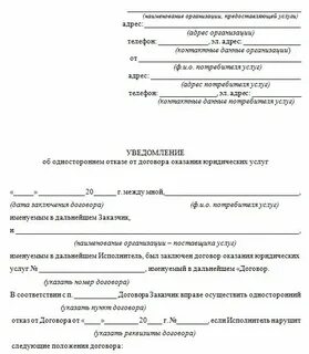 Расторжение договора с поставщиком