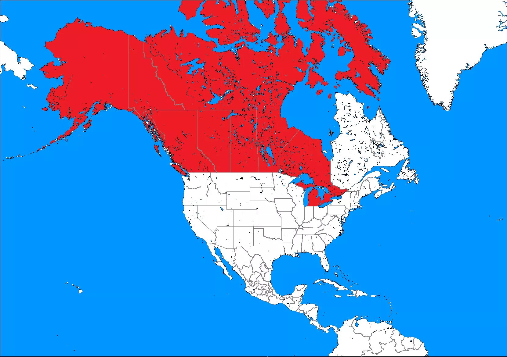 Государственные границы северной америки. Северная Америка. Карта США И Канады. Территория Канады и США. Канадская Империя территория.