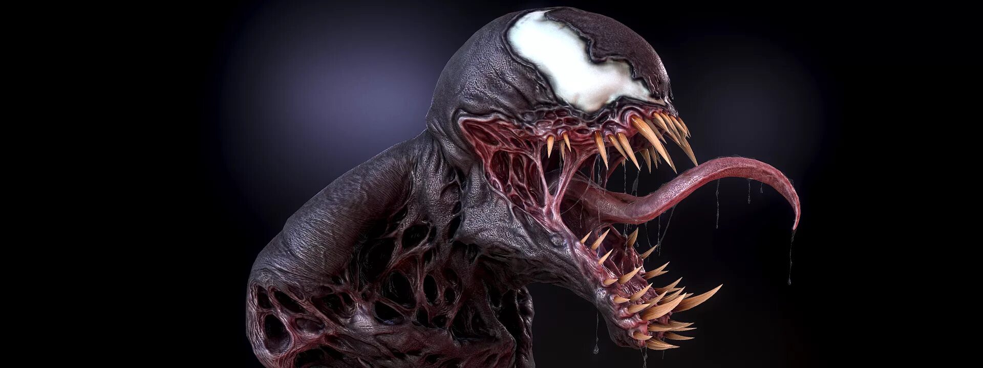 веном сбоку. веном. Feyspeaker. язык монстра. марвел веном монстр.