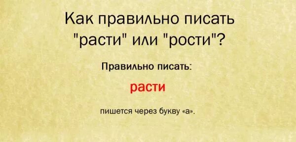 Рости и рости или расти