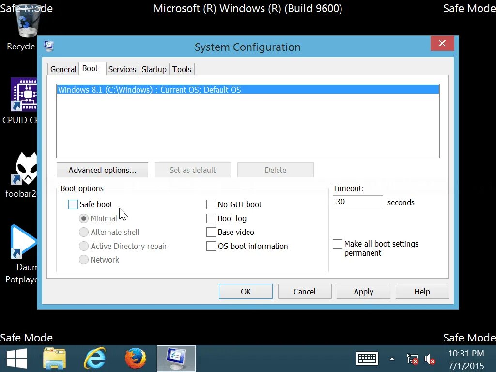 Safe Boot. Msconfig. System configuration os Boot information. Msconfig Boot Windows XP. Using system configuration